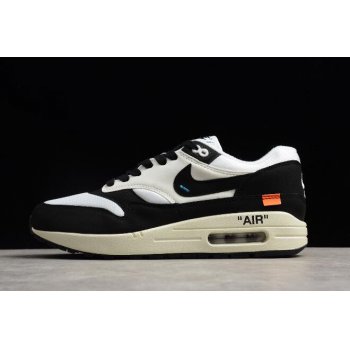 2018 Off-White x Nike Air Max 1 White Black and WoSize AJ9986-109 Shoes